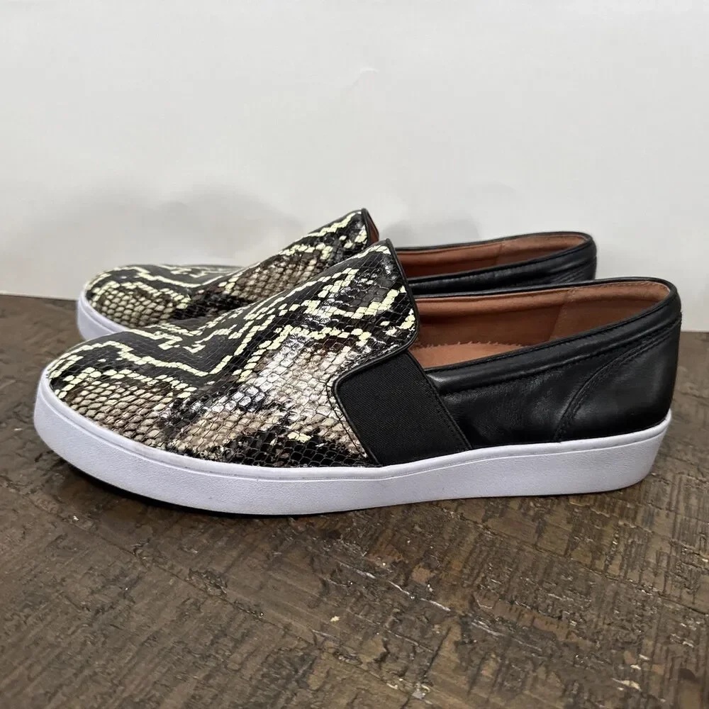 Vionic Midi Black Suede Snake Leather Slip On Sneaker Size 11 - Worn Once